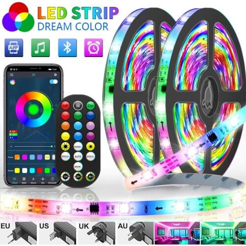 Dream Color LED Strip Light WS2811 APP Cotroller 5M-20M SMD 5050 RGB Diode Individually Addressable Flexible Ribbon Tape DC 12V