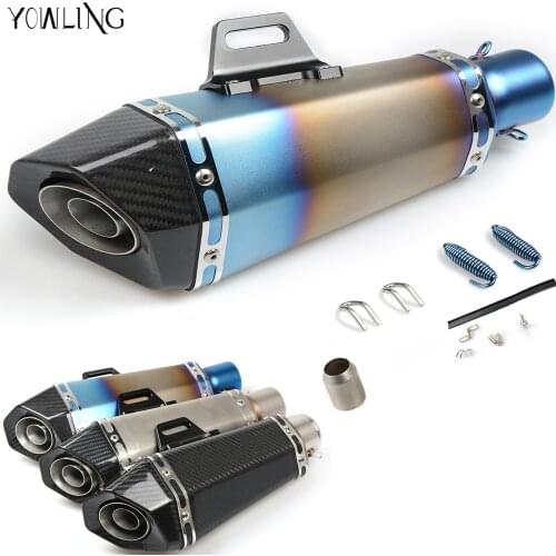 Motorcycle Real carbon fiber exhaust Muffler pipe for Kawasaki NINJA 250R 300 ER6 650 650R 1000 ZX6 ZX7 ZX9 ZX10 ZX12 ZX14