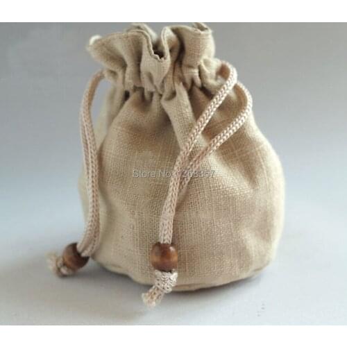 High quality Rounding Bottom linen drawstring bags cheap jewelry bags wholesale small gift bag s for gift packaging and storage