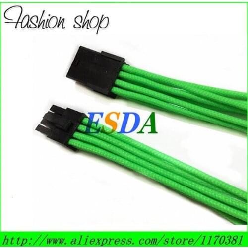 High quality 12" Single Sleeved Green 8Pin ATX Female to Male CPU Power Extension Cable