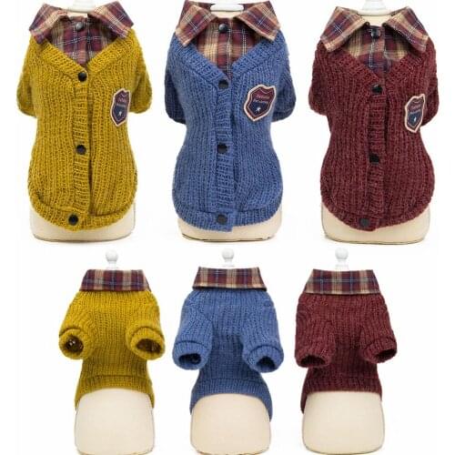 Winter Solid Dog Clothes Warm Sports Sweater For Small Medium Dogs Coats Pet Clothing Coat Knitting Crochet Cloth Jersey Perro