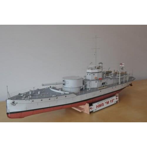 1:100 British Royal Navy HMS M15 M15-class monitor DIY Handcraft Paper Model Kit Handmade Toy Puzzles
