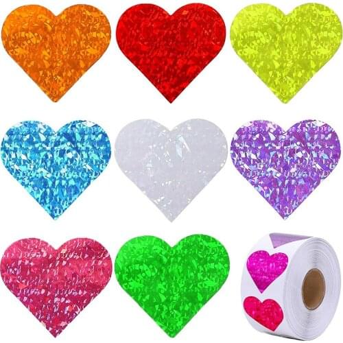 500 Pcs/roll Heart Shaped Stickers Seal Labels Stickers Scrapbooking Gift for Package and Wedding Decoration Stationery Sticker