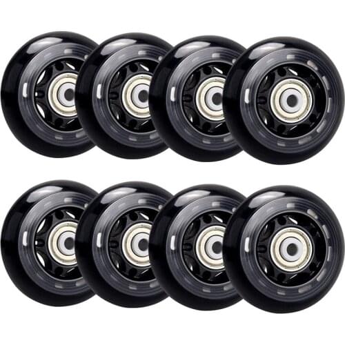 8 Pack Inline Skate Wheels, Indoor/Outdoor Roller Skate Wheels, Roller Blade Replacement Wheels with Bearing 64mm