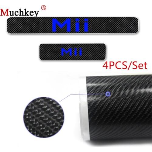 Car Accessories Stickers Pedal For Seat Mii 4pcs 4d Carbon Liber Vinyl Door Will Cuff Late Welcome