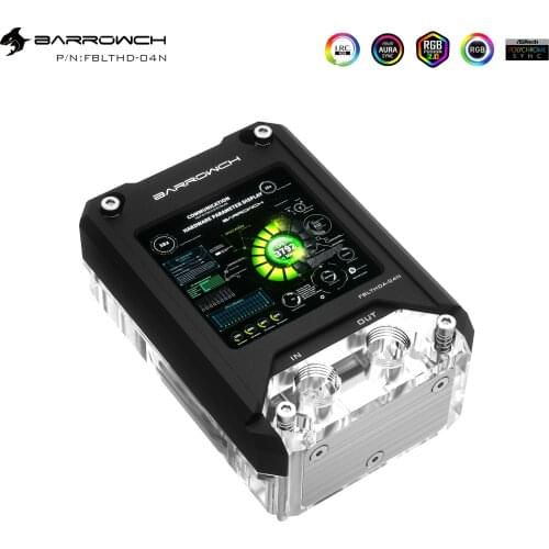 Barrowch CPU Water Cooling Block TFT HDMI Display for AMD AM2 AM3 AM4 FBLTHDA-04N Acrylic