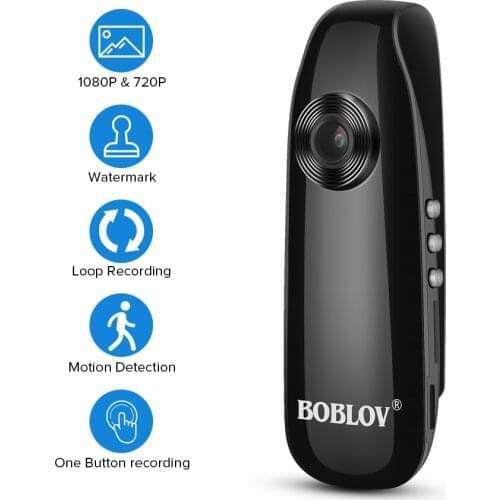 BOBLOV Digital Mini Camera 1080P Full HD Police Camera Video Recorder Camcorder Motion detection Small Cameras Dashcam Body Cam