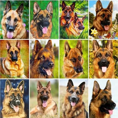 CraftArtGo 5D DIY Diamond Embroidery dog Full Square Round Rhinestone Mosaic Painting Cross Stitch Flowers Diamond Kit