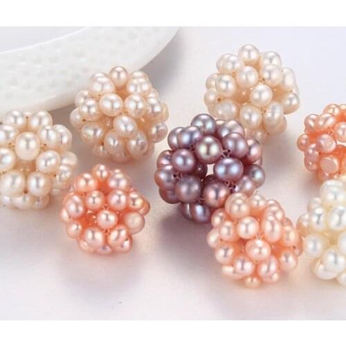 HENGSHENG Natural White/Pink/Purple Freshwater Pearl,Rice Round Pearl Beads Jewelry Balls, Big Pearl Balls Jewelry for Pendant