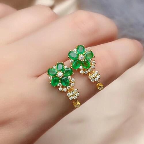 Emerald Earring Natural And Real Emerald Earring 925 sterling silver Fine jewelry For men women