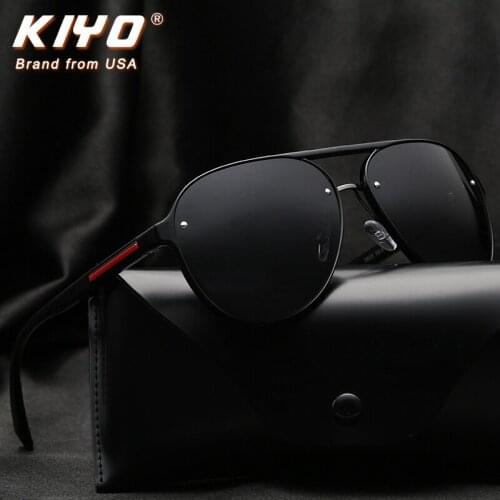 KIYO Brand 2020 New Men Oval Polarized Sunglasses Metal Classic Sun Glasses High Quality UV400 Driving Eyewear 3830