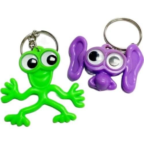 10 Key Ring Moving eye Monster Figure Boy Favour Pinata School Bag Filler Loot Gag Birthday Party Favors Decoration Gift Novelty