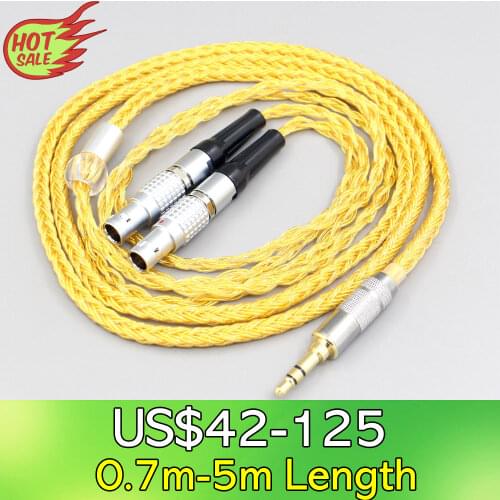 LN007390 16 Core OCC Gold Plated Braided Earphone Cable For Focal Utopia Fidelity Circumaural Headphone