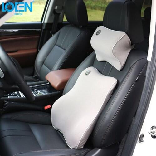 LOEN 1pcs Car Seat Back Support Memory Foam Auto Lumbar Cushion Lumbar Pad Memory Cotton Waist Protection Lumbar Support