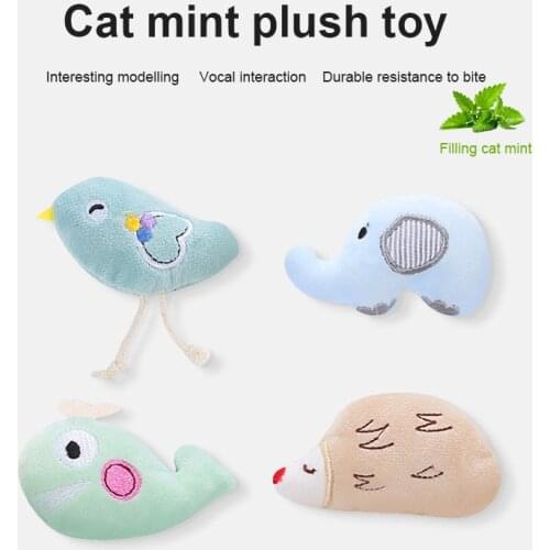 Cute Cat/dog Teeth Grinding Toys Animal Shape Chick Elephant Hedgehog Interactive Plush Toys Kitten Chew Toys Cat Mint For Pets