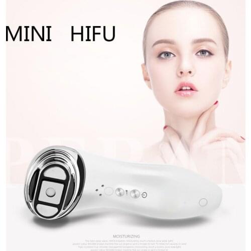 Mini Hifu High Intensity Focused Ultrasound Bipolar RF Face Neck Lifting Massager Wrinkle Removal Tightening Radio Frequency