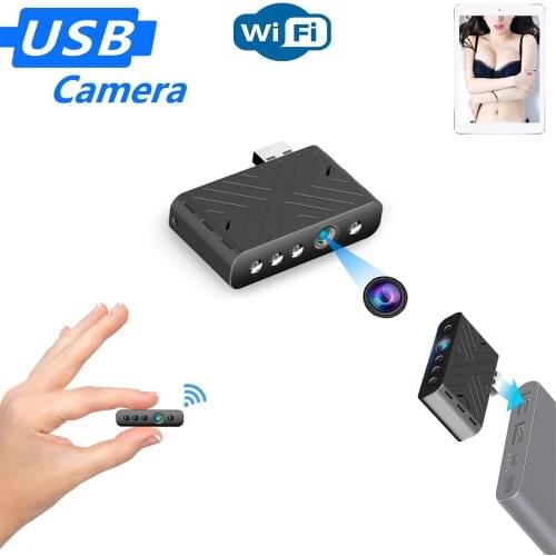 Mini Wifi Camera AI Human Detection USB Camera Night Vision Loop Recording Remote Monitoring Camcorder Kamera for Home Security