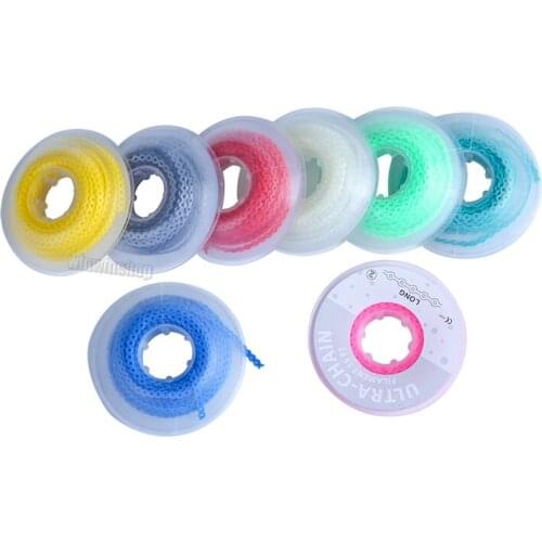 Multi-color orthodontic dental super power elastic transparent chain black / blue / pink / gray / yellow