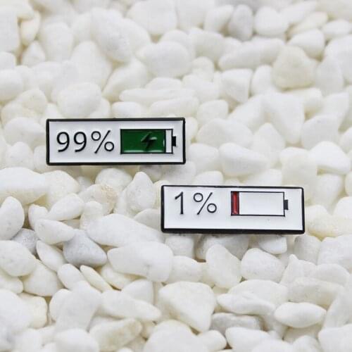 Ins Tide Fashion Creative Mobile Phone Power Display Couple Badges Work Together To Make The Energy Full Of Wild Brooch Jewelry