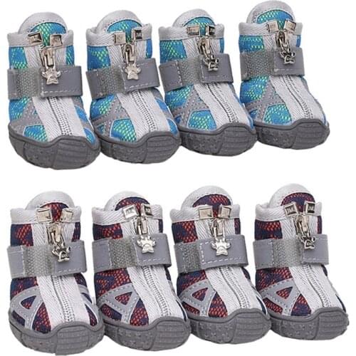 New Pet Available Breathable Soft Bottom Anti-slide Shoes, Reflective Breathable Mesh Dog Boots For Small Dogs All Seasons