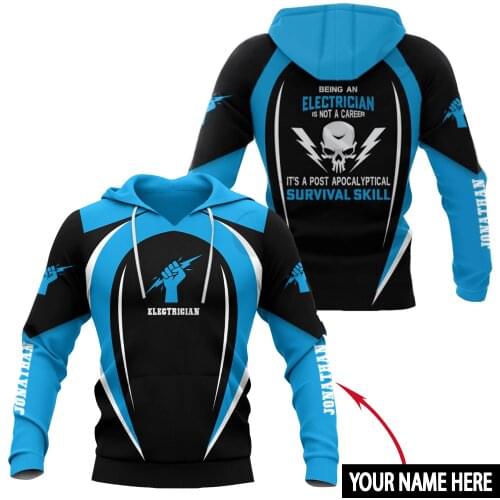 PLstar Cosmos 3DPrint Newest Electrician Customize Name Personalized Unique Men/Women Casual Streetwear Hoodies/Zip/Sweatshirt 3