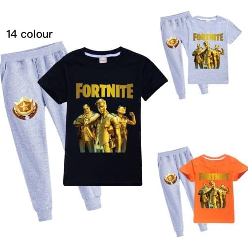 Baby Clothing Sets Child 2-16 Years Boys FORTNITE Game Kids Brand Sport Suits T shirt Top +Pants 2pcs Sets
