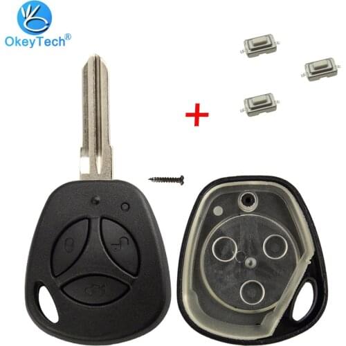 OkeyTech 3 Button Replacement Auto Car Remote Key Shell With 3 Switches For Lada Priora Kalina Fob Uncut Blank Blade Cover Case