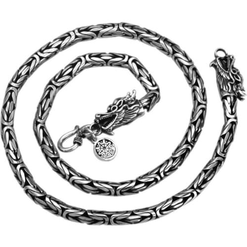 Thai silver necklace pendant necklace FINE SILVER CHAIN NECKLACE hand leading men wholesale