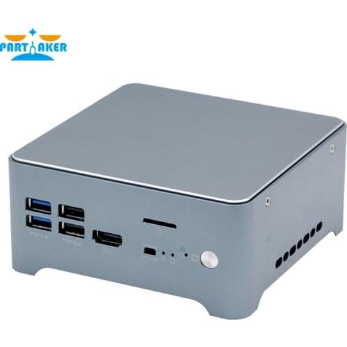 Partaker N4 Intel Celeron 3865U Processor Industrial computer nano nuc fanless thin client bareone 6 LAN firewall mini pc