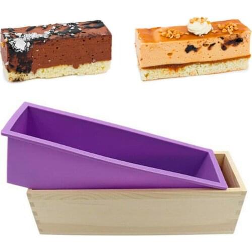1200ml Rectangle Silicone Soap Making Mold Wooden Box Handmade Craft Soap Mould Toast Cake Loaf Mold Baking Kitchen Tools SDFSHP