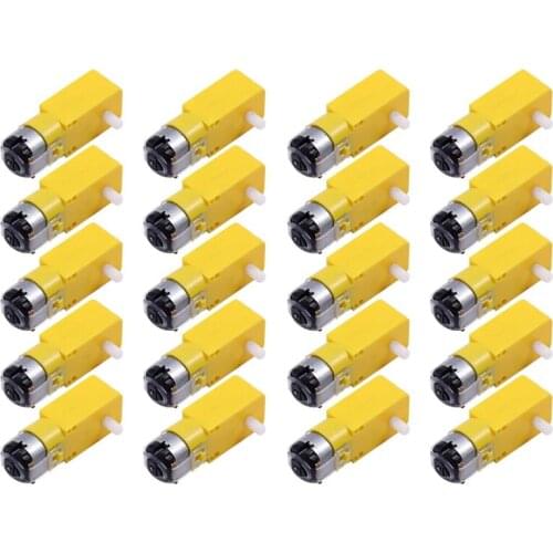 20 Pieces DC 70MA (3V) Robot Intelligent Car DIY Dual Shaft Gear TT Motor For Robot Car MCU 7X2.2X1.8Cm