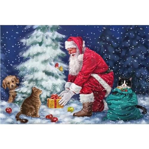 Christmas santa claus Diamond Painting Full portrait animal cartoon New DIY Toy sticking drill cross embroidery 5D