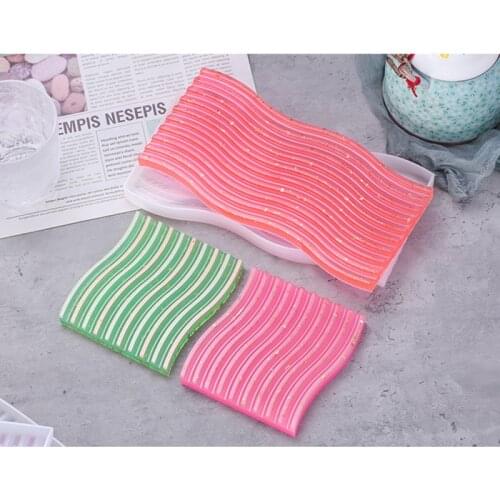Wave Pattern Concrete Tray Silicone Mold Mirror Crystal Epoxy Coaster Mould DIY Home Ornaments