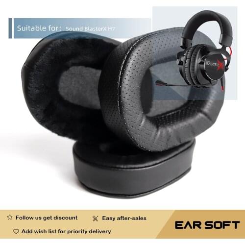 Earsoft Replacement Ear Pads Cushions for Sound BlasterX H7 Headphones Earphones Earmuff Case Sleeve Accessories