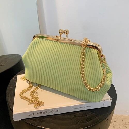 Solid color Shell bag Crossbody bag 2021 Summer New Quality PU Leather Womens Designer Handbag Chain Shoulder Messenger Bag