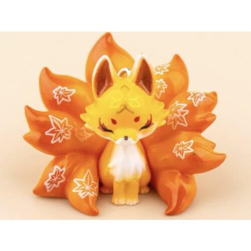 Mysterious box Japan Qualia gashapon flower bud fox ornaments four o'clock nine tail red flower fine grapes