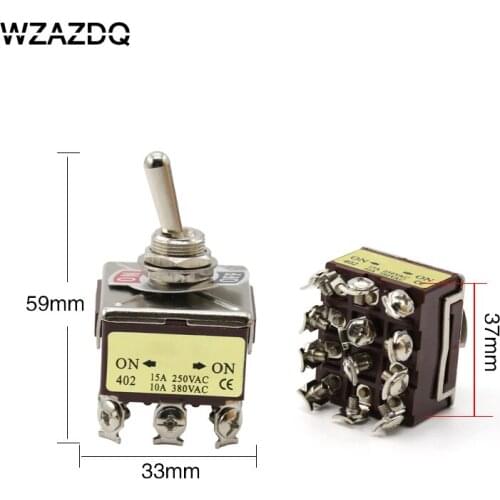 High quality button switch 402 wall rocker toggle switch 12 legs two gears silver contacts
