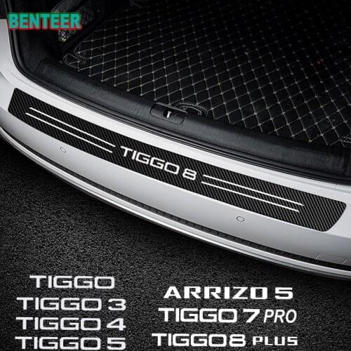 Carbon Fiber Car Rear Bumper Protect Sticker For CHERY TIGGO 2 3 4 5 7 8 PRO PLUS ARRIZO 5 Auto Accessories