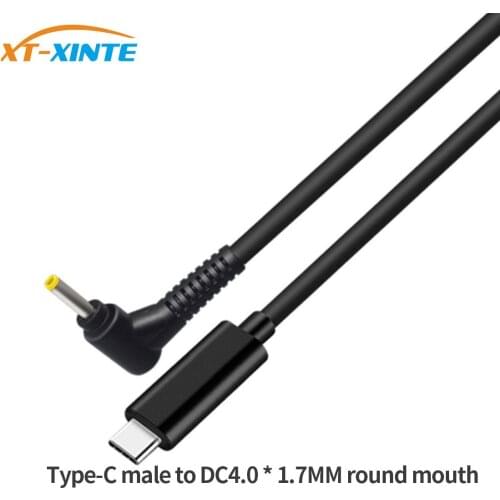 1.5m Portable 65W Type-C Male to DC 4.0x1.7 4.0*1.7mm Male PD Charger Connector Adapter Cable for DELL Huawei Laptops Notebook