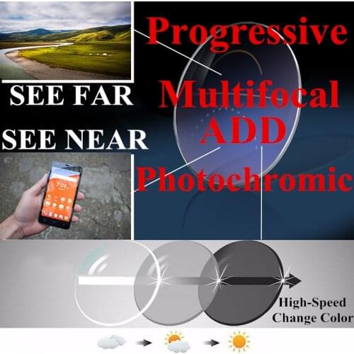 1.56 1.61 Photochromic Progressive Multi-focal Computer Reading Glasses Lenses for See Far and Near Colored Lenses for Eyes