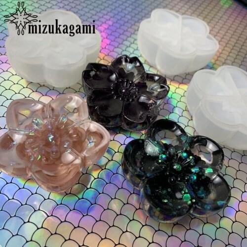 1PCS UV Resin Jewelry Liquid Silicone Mold Cherry Blossom Flowers Molds Aromatherapy Candle Mold For DIY Making Accessories