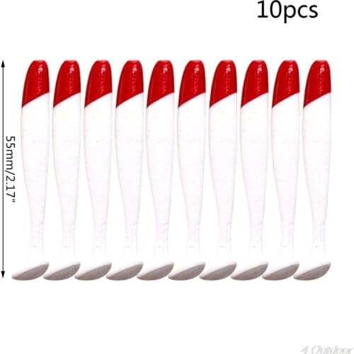 10Pcs/Pack 5.5cm 7cm 9cm Wobbler Soft Fishing Bait Red Head White Body Jigging Swimbait Fish Tack Artificial Lures N20 20