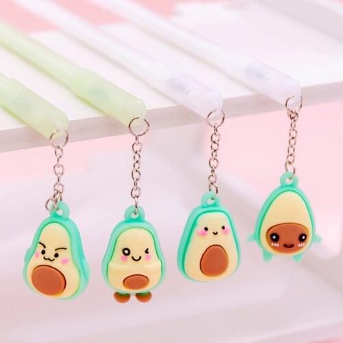 24 PCs Korean Creative Avocado Pendant Gel Pens Set Cute Student Neutral Pen Student Office Kawaii School Supplies Wholesale