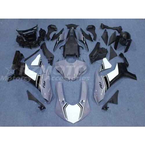 4Gifts Injection Mold New ABS Whole Fairings Kit fit for YAMAHA YZF-R1 2015 2016 2017 2018 15 16 17 18 r1 Custom black gray