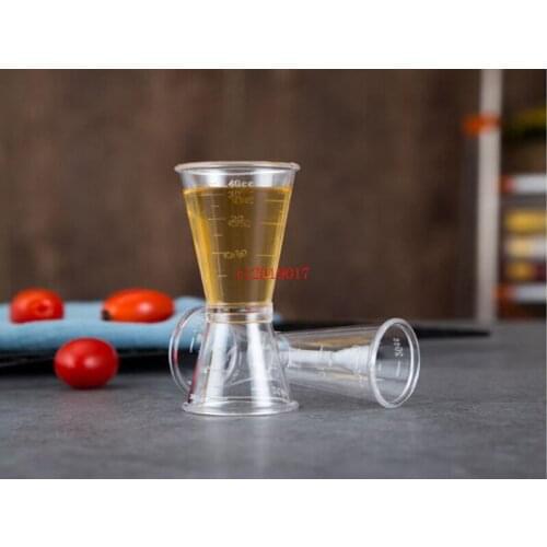 40CC 20CC Cocktail Drink Mixer Measuring Cup Jigger Measurer Set Bar Tools Wine Pourers Plastic PC Free Shipping