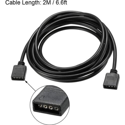 4PIN RGB Extension Cable 30cm 1m 2m 3m 5m 10m White Black Copper Conduct Extend Wire With Needles For 2835 5050 LED Strip Light