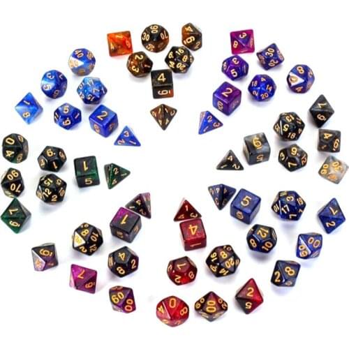 7pcs/set Polyhedral Dice Multicolor Polyhedral Game Dice For Dungeons And Dragons DND RPG MTG 4 6 8 10 12 20 D4-D20 Table Game