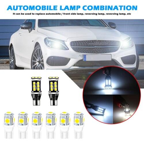 8pcs View Mirror Welcome Light Puddle Light LED Car Backup Light Bulbs CANBUS T15 2835 15-SMD T10 W5W 5050 5-SMD Bulbs
