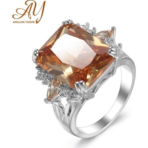 Anillos Yuzuk Vintage 925 Sterling Silver Topaz Gemstone For Women Wedding Engagement Ring Fine Jewelry Wholesale Drop Shipping