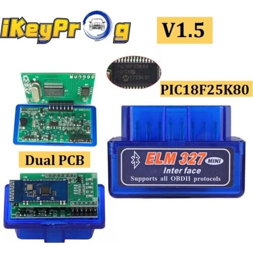 Dual ELM 327 Bluetooth V1.5 ELM327 PIC18F25K80 Car Diagnostic Tool ELM 327 OBDII Code Reader Vgate vLinker ELM327 V2.2 WIFI/BT